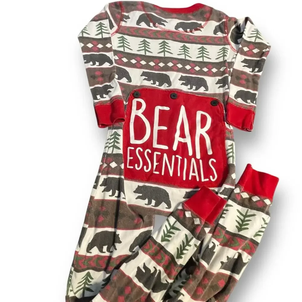 Lazy One Kids 6 Flapjack 1 Pc Pajama Pyjama Long Johns Bear Essentials Sleepwear - Picture 3 of 12